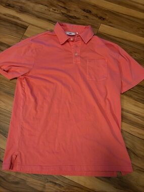 Southern Tide Men's Coral Short-Sleeve Polo Shirt Large